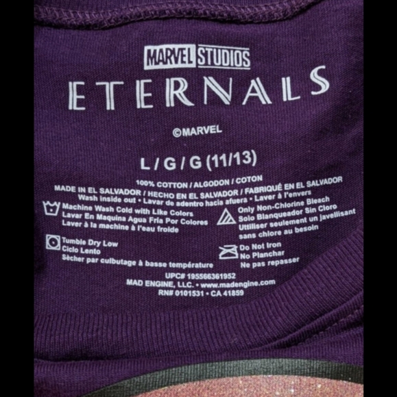Marvel Studios Marvel Eternals Women's Purple Graphic T-Shirt, Size Large(11/13) - Picture 3 of 3